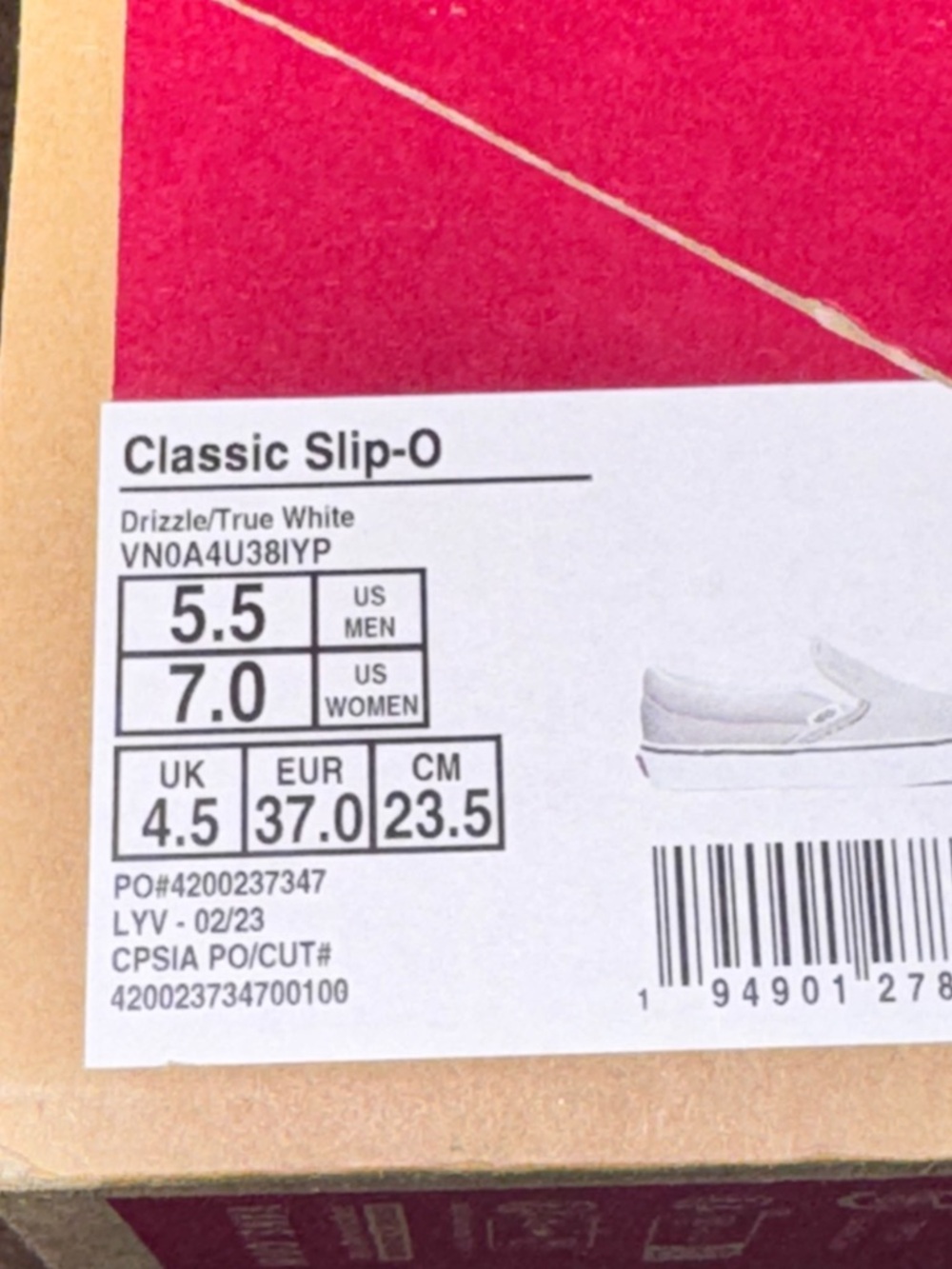 Vans Slip-On Sneakers in Light Gray - Picture 5 of 6